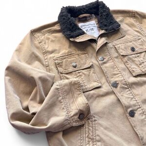 Aeropostale Chore Coat Sherpa Collar Flannel Lined Canvas Barn Work Jacket XL